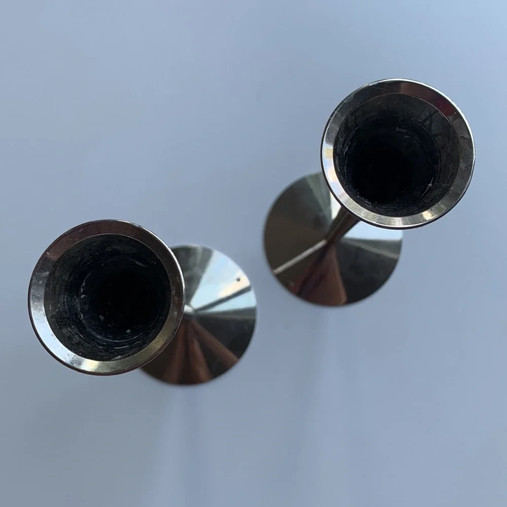 Solingen Germany mid century modern chrome candle holders